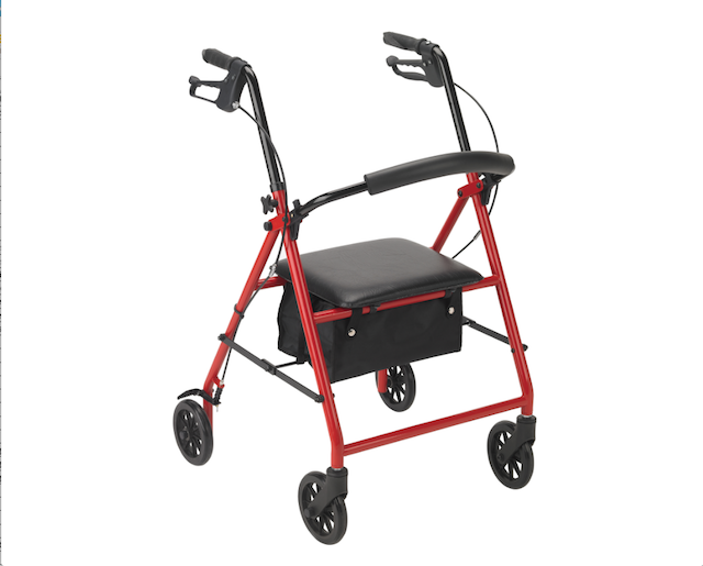 Rollator with 6 Wheels Red