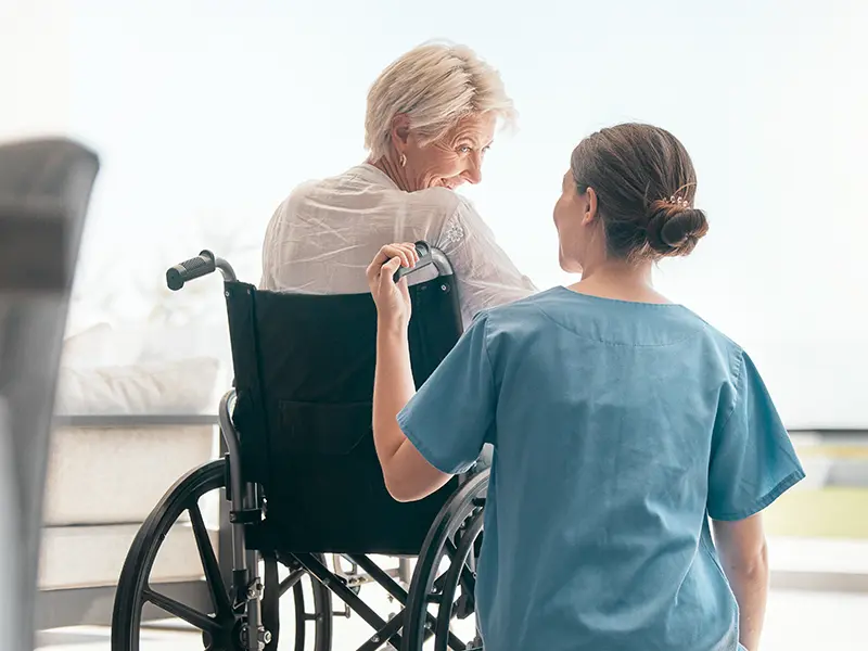 caring nurse with a patient